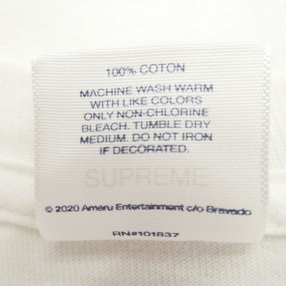 Supreme シュプリーム 20SS Tupac Hologram Tee ツーパック ホログラム グラフィック プリント 半袖 Tシャツ カットソー ホワイト系 L【中古】
