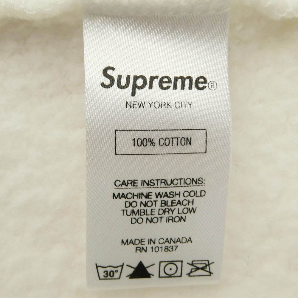 Supreme シュプリーム 18SS Corner Label Hooded Sweatshirt コーナー ロゴ ラベル フーデッド プルオーバー スウェットシャツ パーカー フーディー ホワイト系 L【中古】