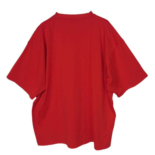 BALENCIAGA バレンシアガ 23SS 657027 4B8B5 SWIMWEAR MESH スイムウェア メッシュ ロゴ 半袖 Tシャツ カットソー レッド系 L【中古】