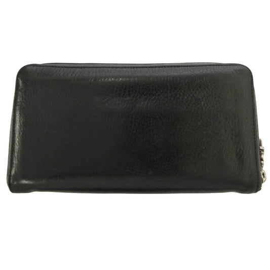 CHROME HEARTS クロムハーツ(原本無) インボイス付属 REC F ZIP プレーン ラウンドジップ レザーウォレット 長財布 ブラック系【中古】