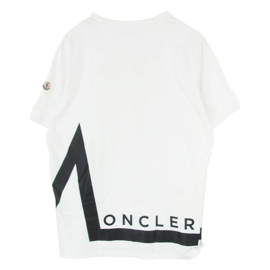 MONCLER モンクレール H20918C00001 S/S T-SHIRT ロゴワッペン 半袖 Tシャツ カットソー ホワイト系 XL【中古】