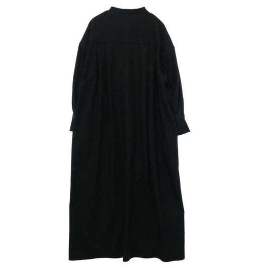 サクラ 122512041 ウール バンドカラー 長袖 ロングシャツ ワンピース ブラック系 38【美品】【中古】