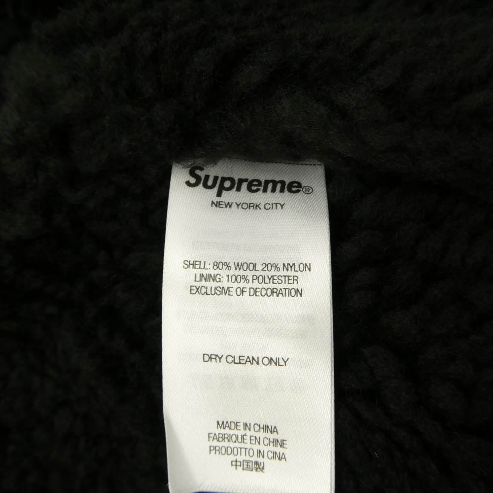 Supreme シュプリーム 25AW Faux Shearling Lined Zip Up Hooded Sweater ジップアップ ニット パーカー ブラック系 L【新古品】【未使用】【中古】