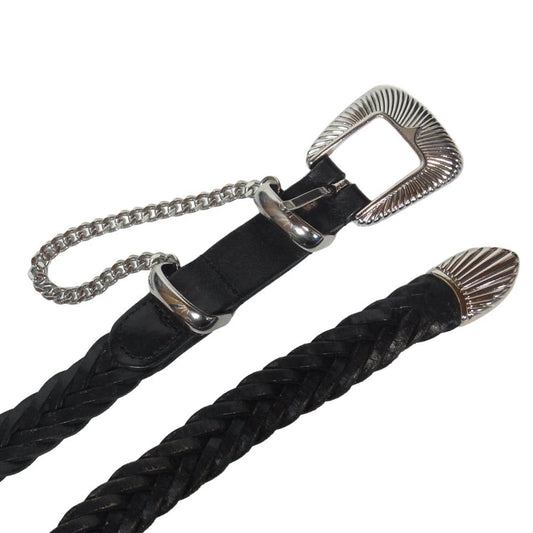 Jieda ジエダ LEATHER WESTERN BELT レザー ウエスタン ベルト ブラック系【中古】