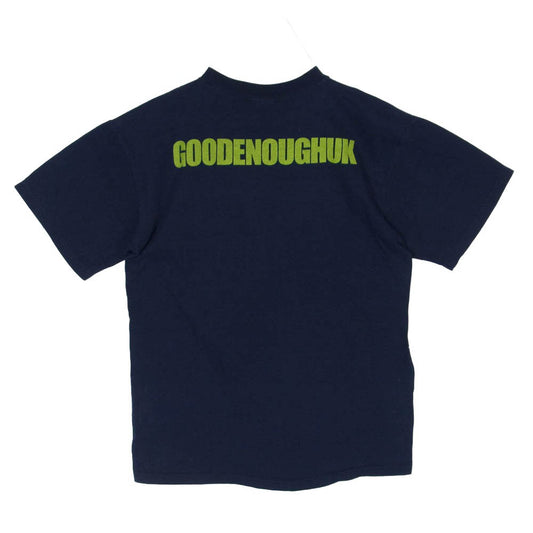 GOODENOUGH グッドイナフ GOODENOUGHUK ユーケー オールオーバー クロスドット プリント 背ロゴ 半袖 Tシャツ ネイビー系 M【中古】