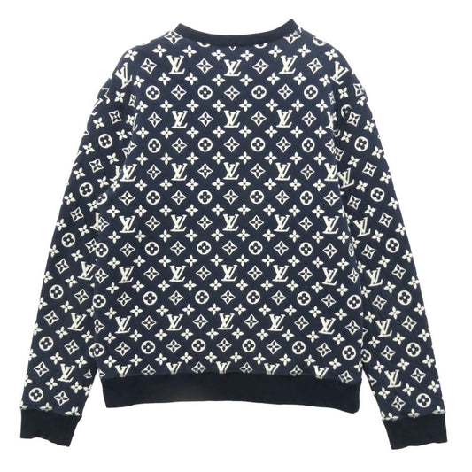 LOUIS VUITTON ルイ・ヴィトン 21SS RM211Q TCJ HIY53W フルモノグラム ジャカード クルーネック スウェット トレーナー ネイビー系 L【中古】