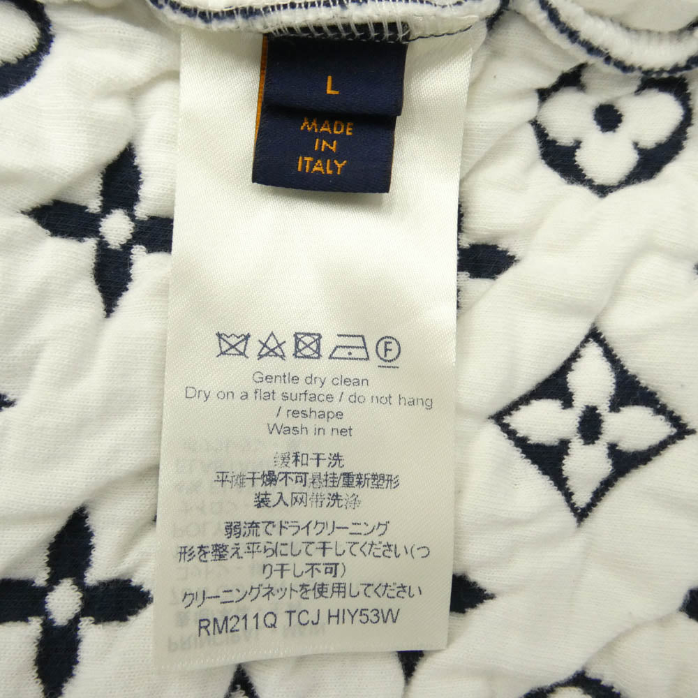 LOUIS VUITTON ルイ・ヴィトン 21SS RM211Q TCJ HIY53W フルモノグラム ジャカード クルーネック スウェット トレーナー ネイビー系 L【中古】