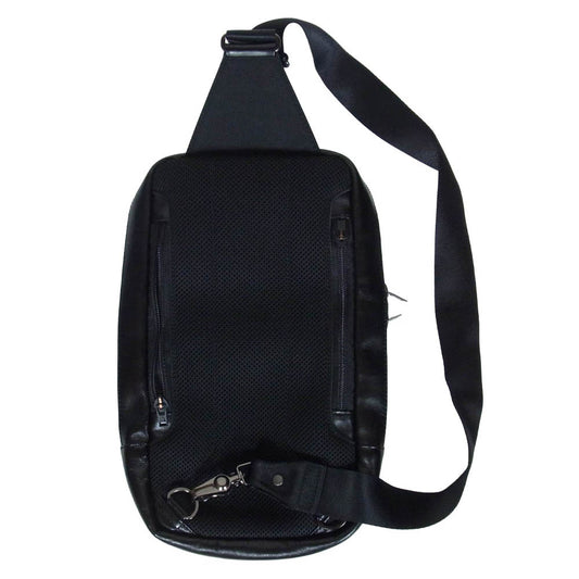 LUGGAGE LABEL ラゲッジレーベル 021-01261 ELEMENT SLING SHOULDER BAG エレメント スリングショルダー バッグ クローム鞣し スコッチガードTM加工 ボディバッグ ブラック系【美品】【中古】