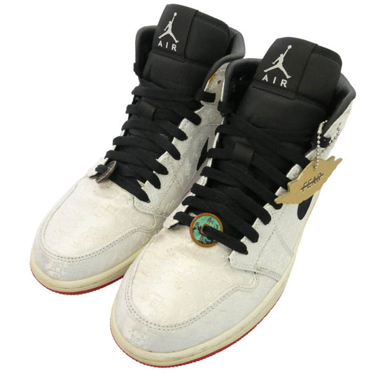 NIKE ナイキ CU2804-100 x CLOT クロット Air Jordan 1 Mid SE Fearless AJ1 ミッド フィアレス スニーカー シルバー系 ブラック系 27cm【中古】