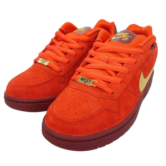 NIKE ナイキ IQ5648-600 SB x Paul Rodriguez ポール・ロドリゲス P-Rod 1 スエード ローカット スニーカー レッド系 ゴールド系 27.5cm【極上美品】【中古】
