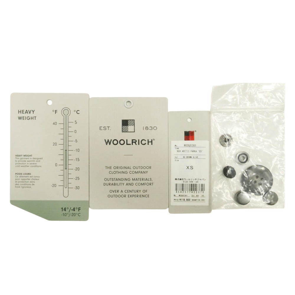 WOOLRICH ウールリッチ EDIFICE エディフィス WOOU0381 × EDIFICE エディフィス ARCTIC PARKA アークティック パーカ ダウン ジャケット カーキ系 XS【中古】