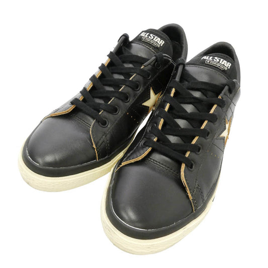 CONVERSE コンバース schott ショット 1AD062 x Schott ショット ONE STAR Z ワンスター センタージップ レザー スニーカー ブラック系 27.5cm【中古】