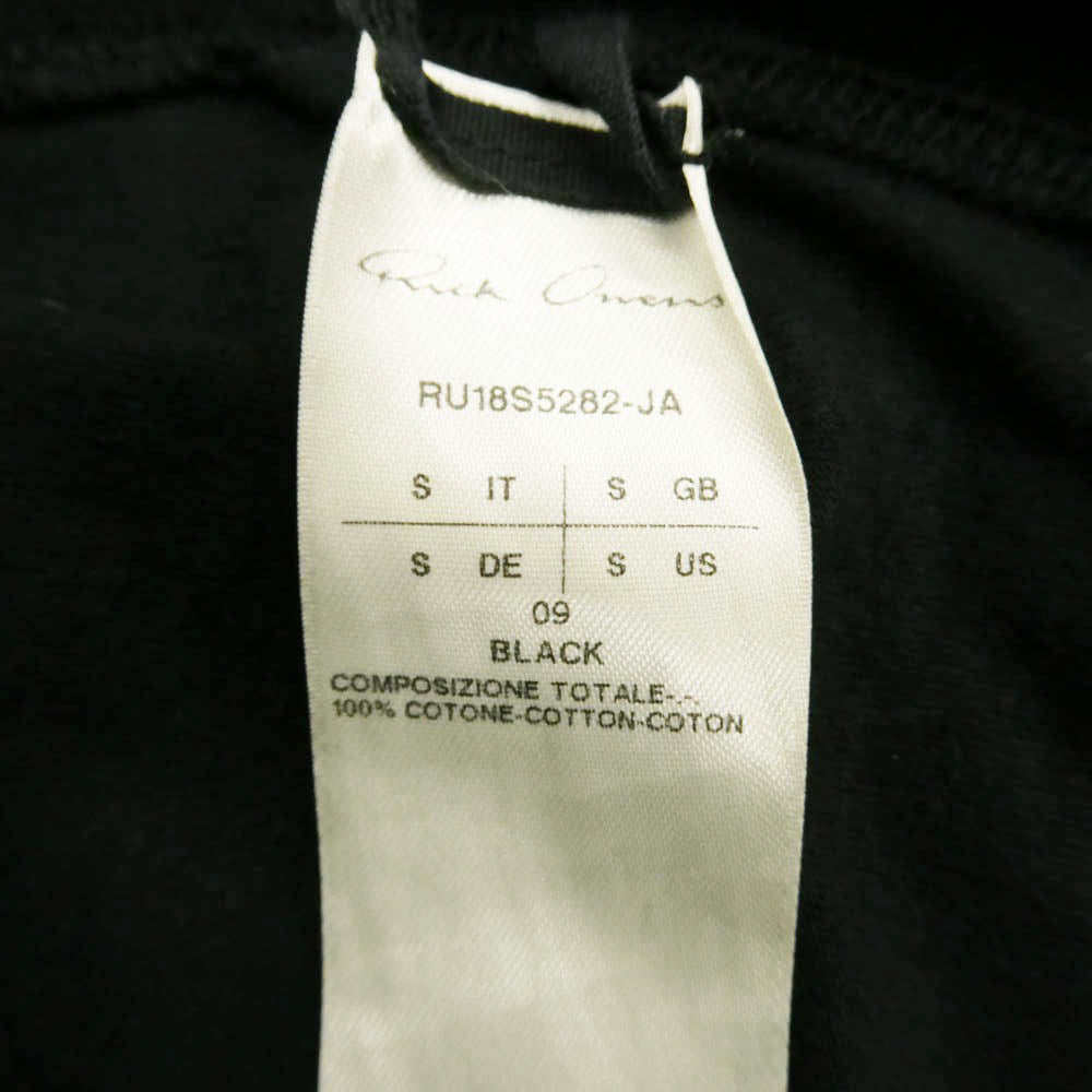 Rick Owens リックオウエンス 18SS RU18S5282-JA CREWNECK SHORT SLEEVES クルーネック 半袖 Tシャツ カットソー ブラック系 BLACK S【中古】