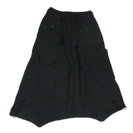 Yohji Yamamoto POUR HOMME ヨウジヤマモトプールオム 18AW HV-S15-100 ウール シワ ギャバジン サルエル ワイド スカート パンツ ブラック系 2【中古】
