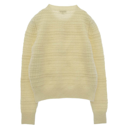 CHANEL シャネル 18AW P59732K07810 フラワー モチーフ ココマーク ロゴ カシミア混 ニット セーター アイボリー系 36【中古】