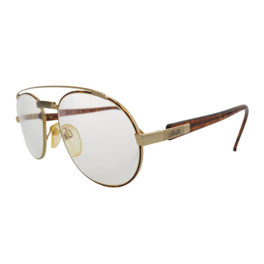 シルエット M7110 眼鏡 メガネ 度入りレンズ ゴールド系 ブラウン系 57□19 140【中古】