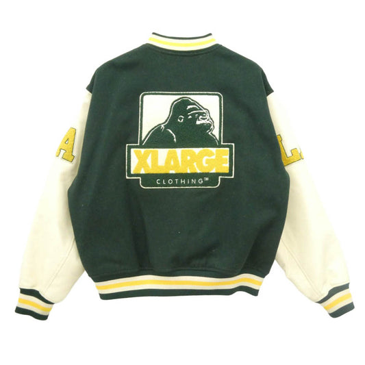 エクストララージ 101234021009 OG LOGO VARSITY JACKET ロゴ バーシティ スタジャン ジャケット ブルゾン グリーン系 L【中古】