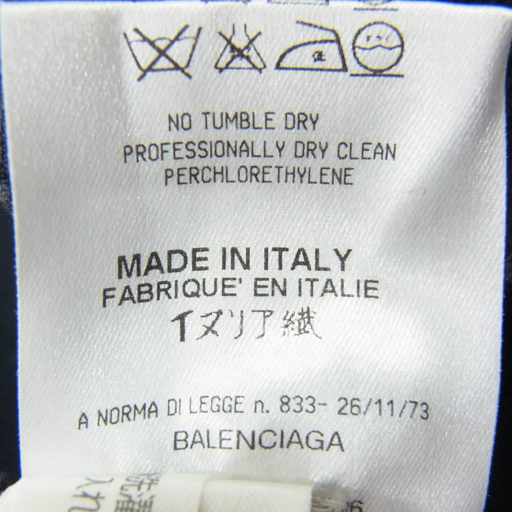 BALENCIAGA バレンシアガ 116899 TF404 ニコラ期 00s アーカイブ 三喜商事タグ パネルコットン ストレートパンツ ネイビー系【中古】