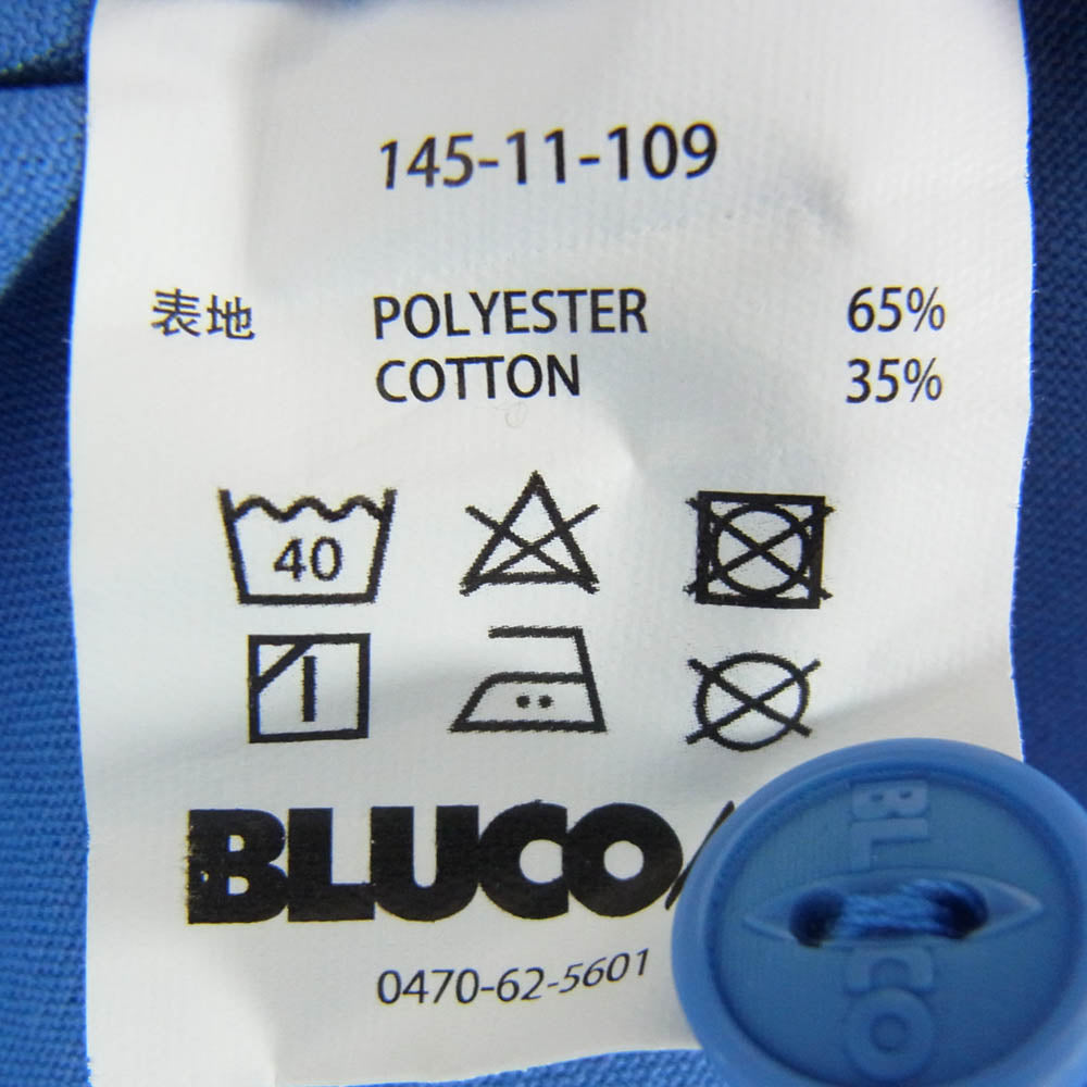 BLUCO WORK GARMENT ブルコ 145-11-109 STANDARD WORK SHIRT L/S スタンダード ワーク オープンカラー 開襟 ロングスリーブ 長袖シャツ ブルー系 L【中古】