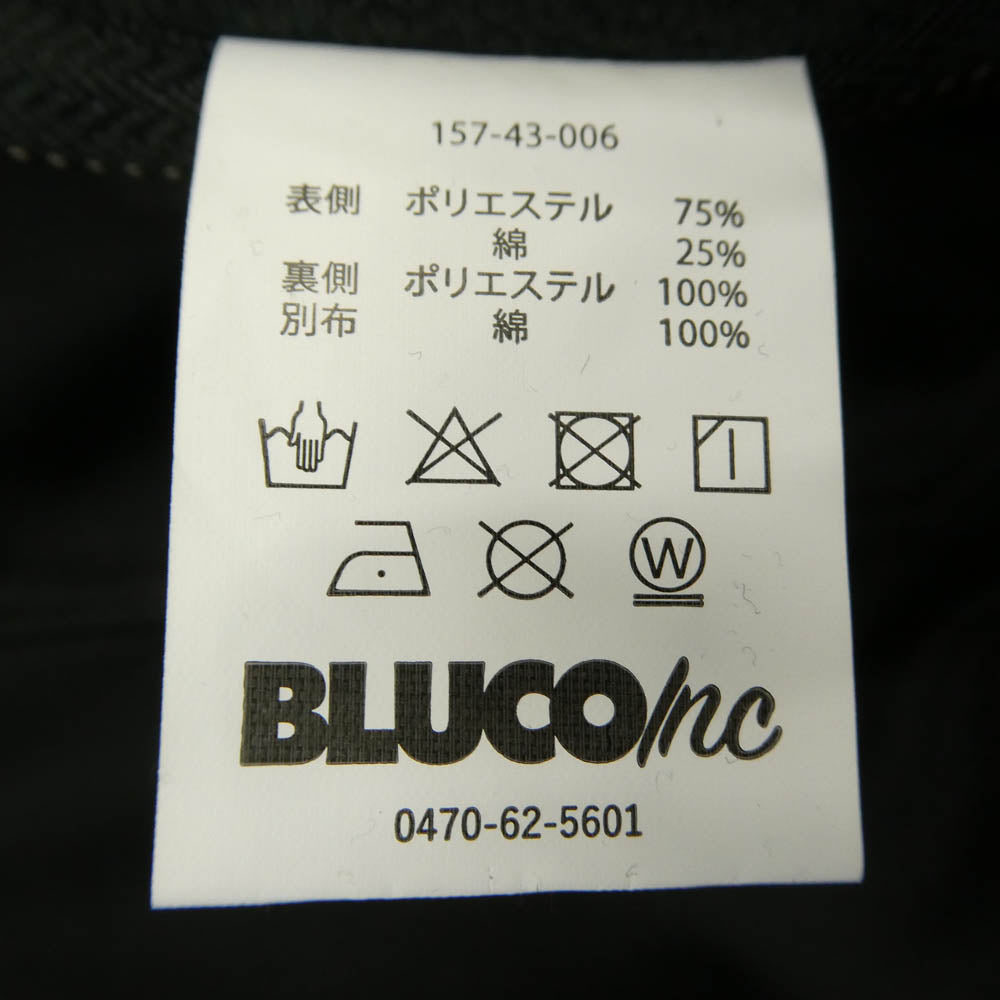 BLUCO WORK GARMENT ブルコ 157-43-006 コットン 裏起毛 オーバーオール サロペット ブラック ブラック系 L【中古】