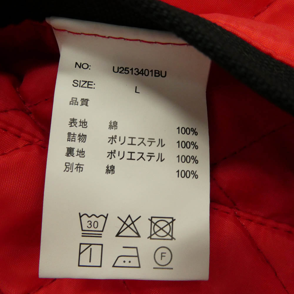 BLUCO WORK GARMENT ブルコ U2513401BU × UNIVERSAL OVERALL WORKER'S WINTER COVERALL 襟コーデュロイ 裏地キルティング カバーオール ジャケット ブラック系 L【中古】
