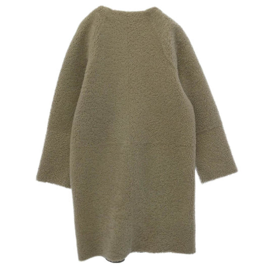 UNITED ARROWS ユナイテッドアローズ 1525-199-3045 総リアルムートン ノーカラー コート ベージュ系 表記サイズなし【美品】【中古】