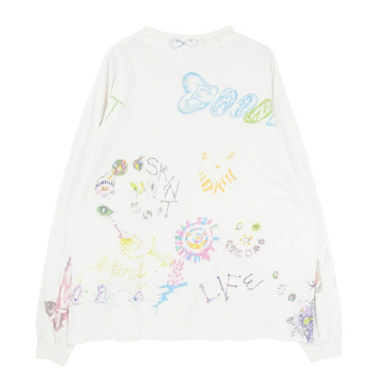 SAINT MICHAEL セントマイケル 26AW SM-MK1-0000-C17 COCO_LS T-SHIRT ココ プリント ロンT 長袖 Tシャツ オフホワイト系 XXL【極上美品】【中古】
