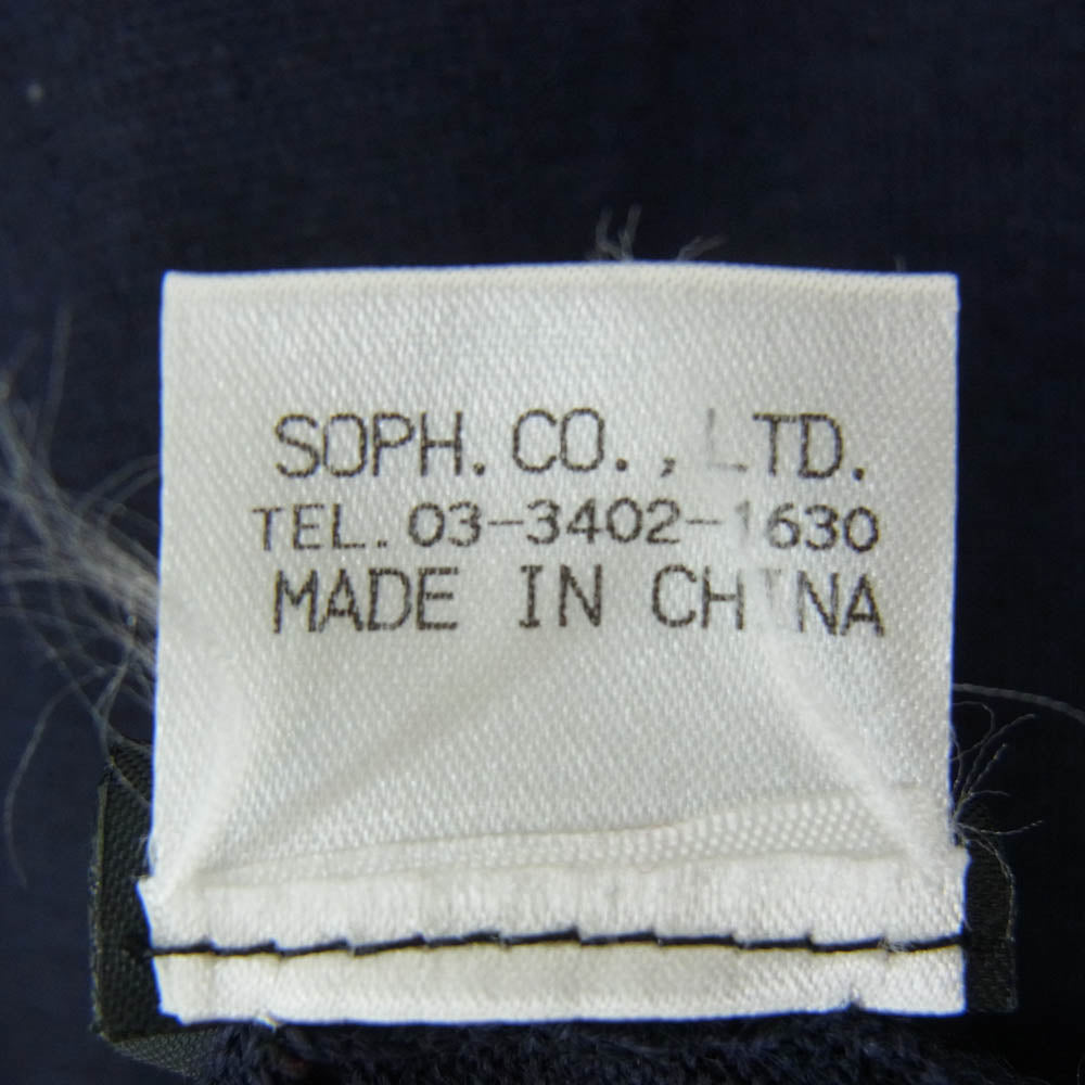 SOPHNET. ソフネット SOPH-34058 袖スパイダーチェック クルーネック ハイゲージウール ニット ネイビー系 M【美品】【中古】
