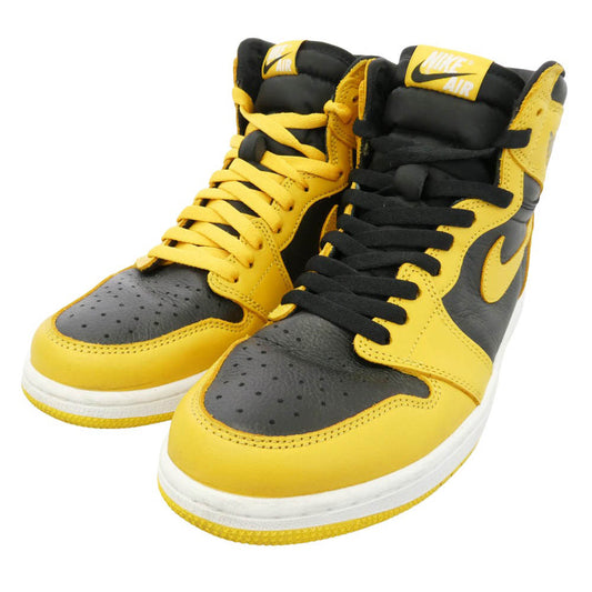 NIKE ナイキ 555088-701 Air Jordan 1 High OG Pollen AJ1 エアジョーダン ハイ パラン スニーカー イエロー系 ブラック系 27.5cm【中古】
