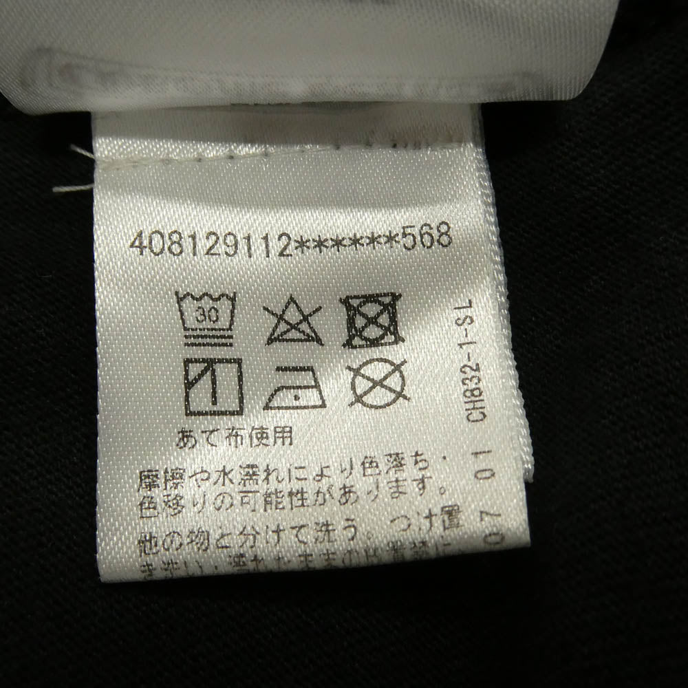 CHROME HEARTS クロムハーツ(原本無) FLOLAL CROSS HORSESHOE L/S Tee フローラルクロス バックホースシュー プリント 長袖 Tシャツ ブラック系 XL【美品】【中古】
