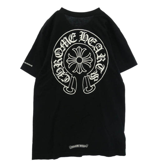 CHROME HEARTS クロムハーツ(原本無) HORSESHOE S/S TEE ホースシュープリント ポケット 半袖 Tシャツ カットソー ブラック系 M【中古】