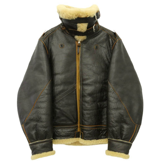 The REAL McCOY'S ザリアルマッコイズ TYPE B-3 REAL McCOY MFG. CO. シープシェアリングムートン レザー フライトジャケット ダークブラウン系 38【中古】