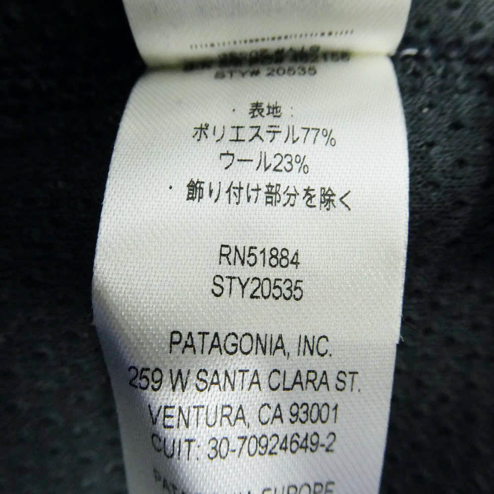 patagonia パタゴニア 20535FA24 Natural Blend Retro Cardigan ナチュラル ブレンド レトロ ジップアップ カーディガン フリースジャケット ネイビー系 L【中古】