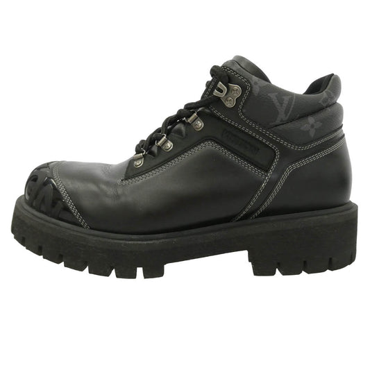 LOUIS VUITTON ルイ・ヴィトン 1AIZM8 モノグラム ロゴ リミックス アンクル レザー ブーツ ブラック系 10【中古】