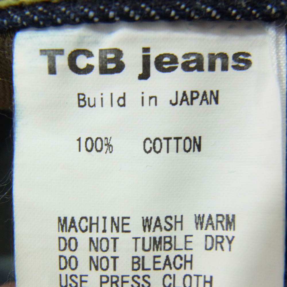 TCB jeans ティージービージーンズ S40's Jeans 14oz セルビッチ ボタンフライ デニム パンツ インディゴブルー系 34【中古】