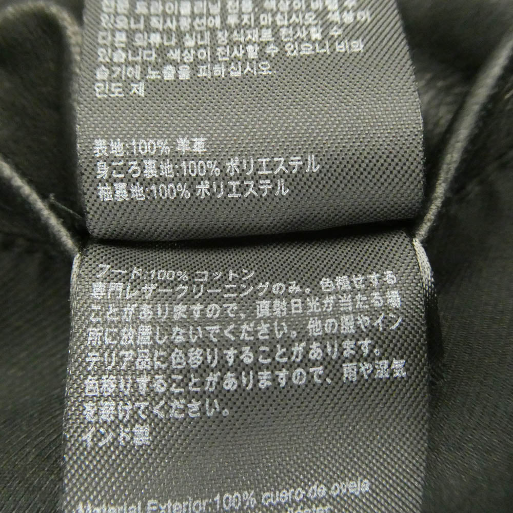 ALLSAINTS オールセインツ HARWOOD JACKET 着脱式フード付き レザー シングルライダースジャケット ブラック系 L【美品】【中古】