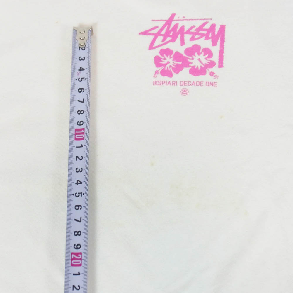 STUSSY ステューシー IKSPIARI イクスピアリチャプト グラデーション ツイストガール プリント Tシャツ ホワイト系 M【中古】
