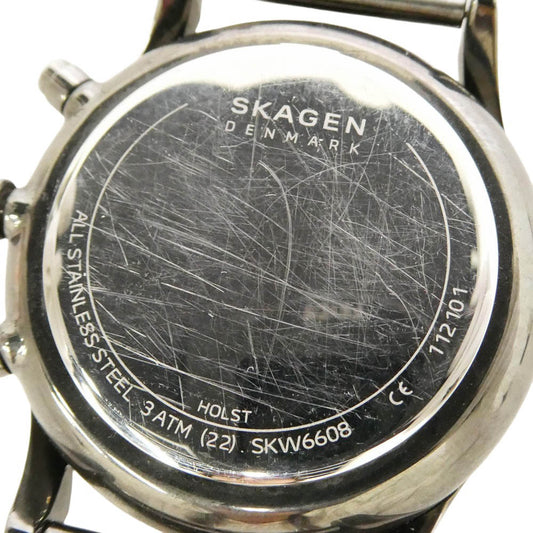 SKAGEN スカーゲン SKW6608 HOLST ホルストクロノグラフ グレー文字盤 腕時計 ウォッチ ダークグレー系【中古】