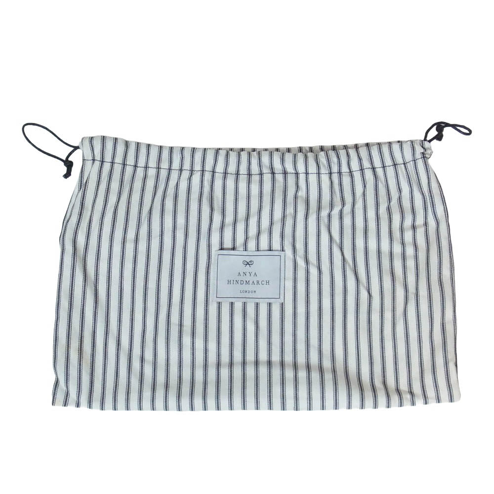 Anya Hindmarch アニヤ・ハインドマーチ レザー パンチング ウィンクスマイリー タッセル クラッチバッグ ポーチ ブルー系【中古】