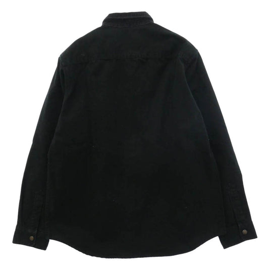 Supreme シュプリーム 19AW Script Canvas Snap Shirt Black スクリプト キャンバス スナップ シャツ ブラック ブラック系 L【中古】