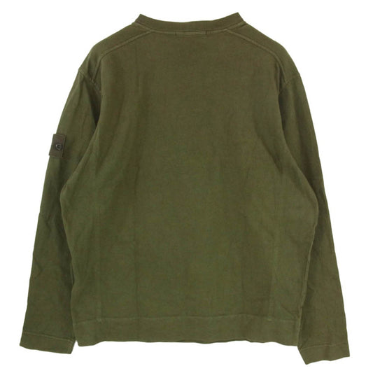 STONE ISLAND ストーンアイランド 23SS 7815611F3 Ghost Pieces ゴーストピース コンパス ロゴ コットン クルーネック 長袖 Tシャツ ロンT スウェット カーキ系 L【中古】