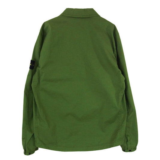 STONE ISLAND ストーンアイランド 22AW 771510910 Patch Pocket Overshirt Jacket ポケット ジップ アップ シャツ ジャケット グリーン系 L【中古】