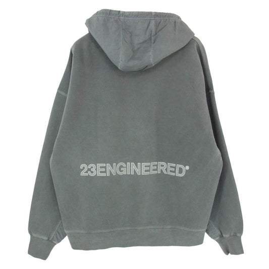 NIKE ナイキ CK9037-010 COTTON NYLON HALF ZIP UP HOODIE コットン ナイロン 切替し ハーフ ジップアップ フーディ パーカー グレー系 XL【中古】