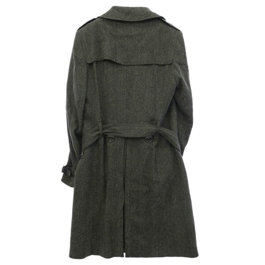 BURBERRY LONDON バーバリー ロンドン WOOL TWEED TRENCH COAT ウール ツイード トレンチ コート ダークグレー系 48【中古】