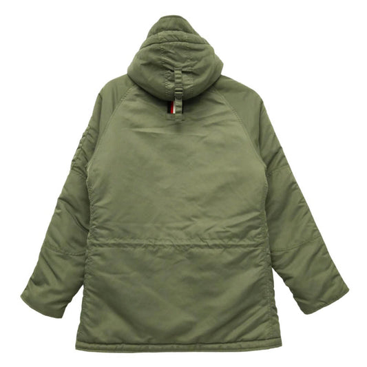 REPLAY リプレイ 中綿 フーデッド ジップアップ ロングコート ミリタリー ジャケット モスグリーン系 S【中古】