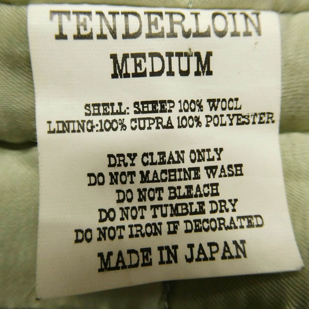 TENDERLOIN テンダーロイン T-WORK LONG JKT ウール ニット切替 ワーク ロング スエード ジャケット モスグリーン系 M【中古】