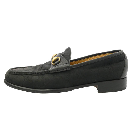 GUCCI グッチ 110 0009 GGキャンバス ホースビット ローファー ブラック系 43.5E【中古】