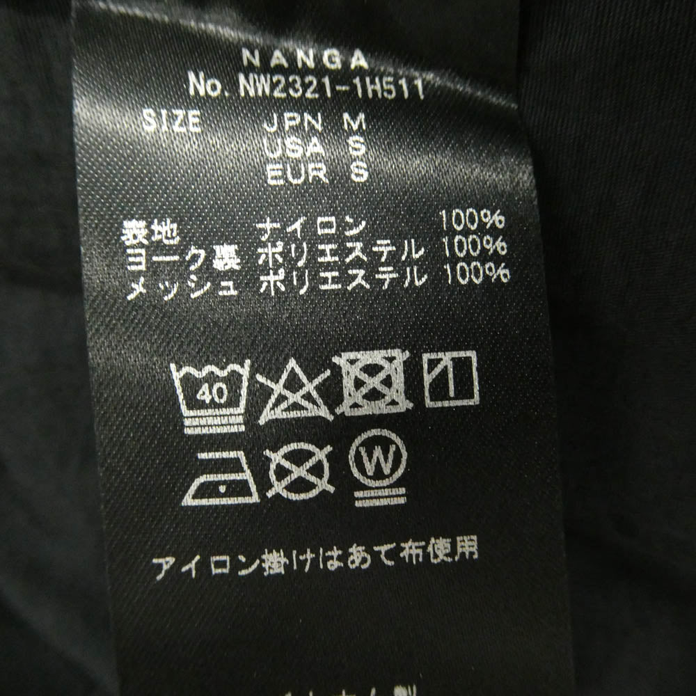 NANGA ナンガ NW2321-1H511 NYLON TUSSER OPEN COLLAR SHIRT ナイロン タッサー オープン カラー 半袖 シャツ ブラック系 M【中古】