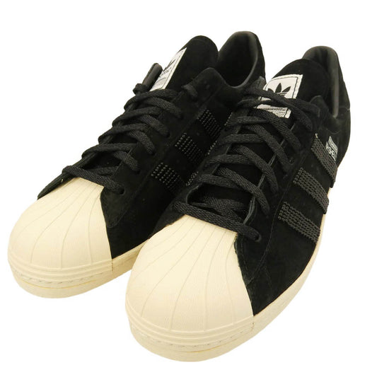 NEIGHBORHOOD ネイバーフッド adidas アディダス 14AW M25785 × adidas アディダス NH SHELLTOE シェルトゥ ローカット スニーカー ブラック系 オフホワイト系 27.5cm【極上美品】【中古】