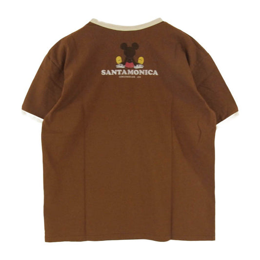 JOURNAL STANDARD ジャーナルスタンダード Disney ディズニー × Disney ディズニー MICKEY MOUSE ミッキー マウス プリント Tシャツ 茶系 ブラウン系 M【新古品】【未使用】【中古】